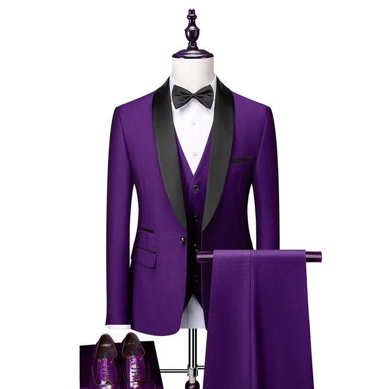Men Wedding Groom Tuxedos 3 Pieces Suit Set