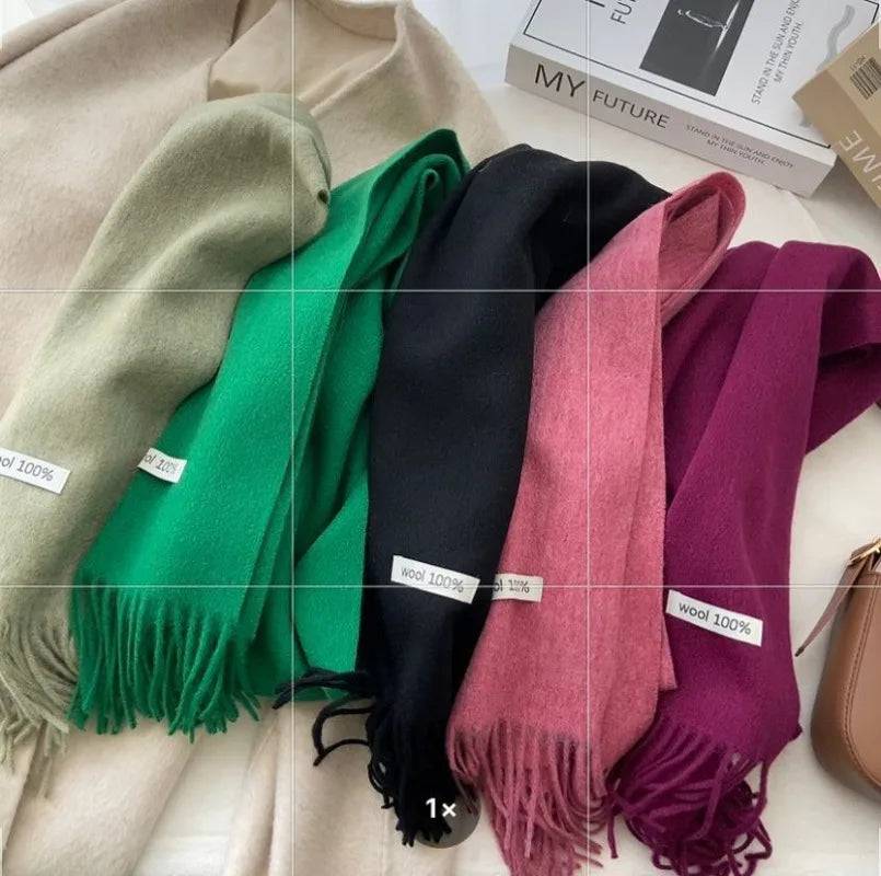 Wool Scarf Tassel Shawl Cashmere Scarf Wrap - Xmaker