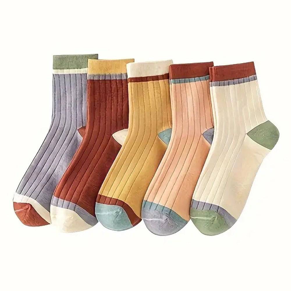 Candy Color Matching Striped Socks-Xmaker