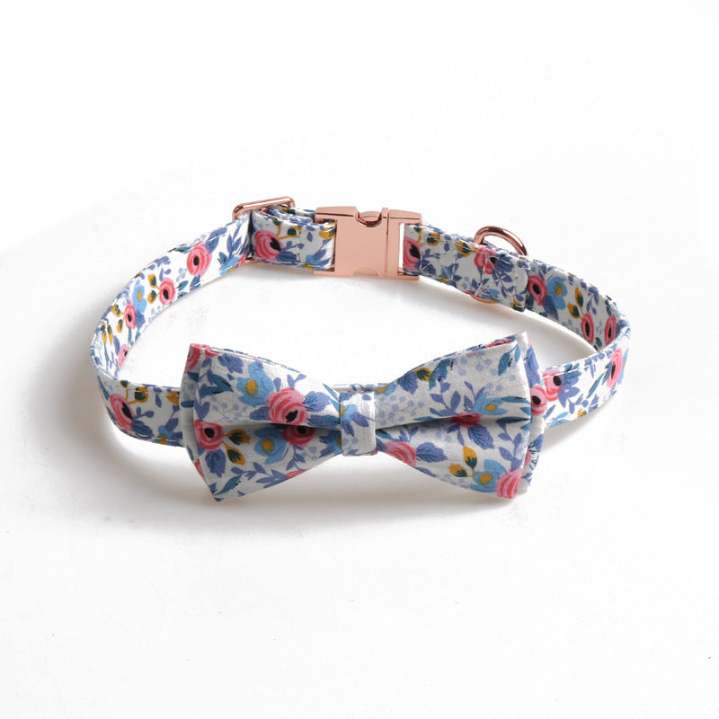 Pet Collar Full Metal Rose Gold Buckle Bow Collar - Xmaker