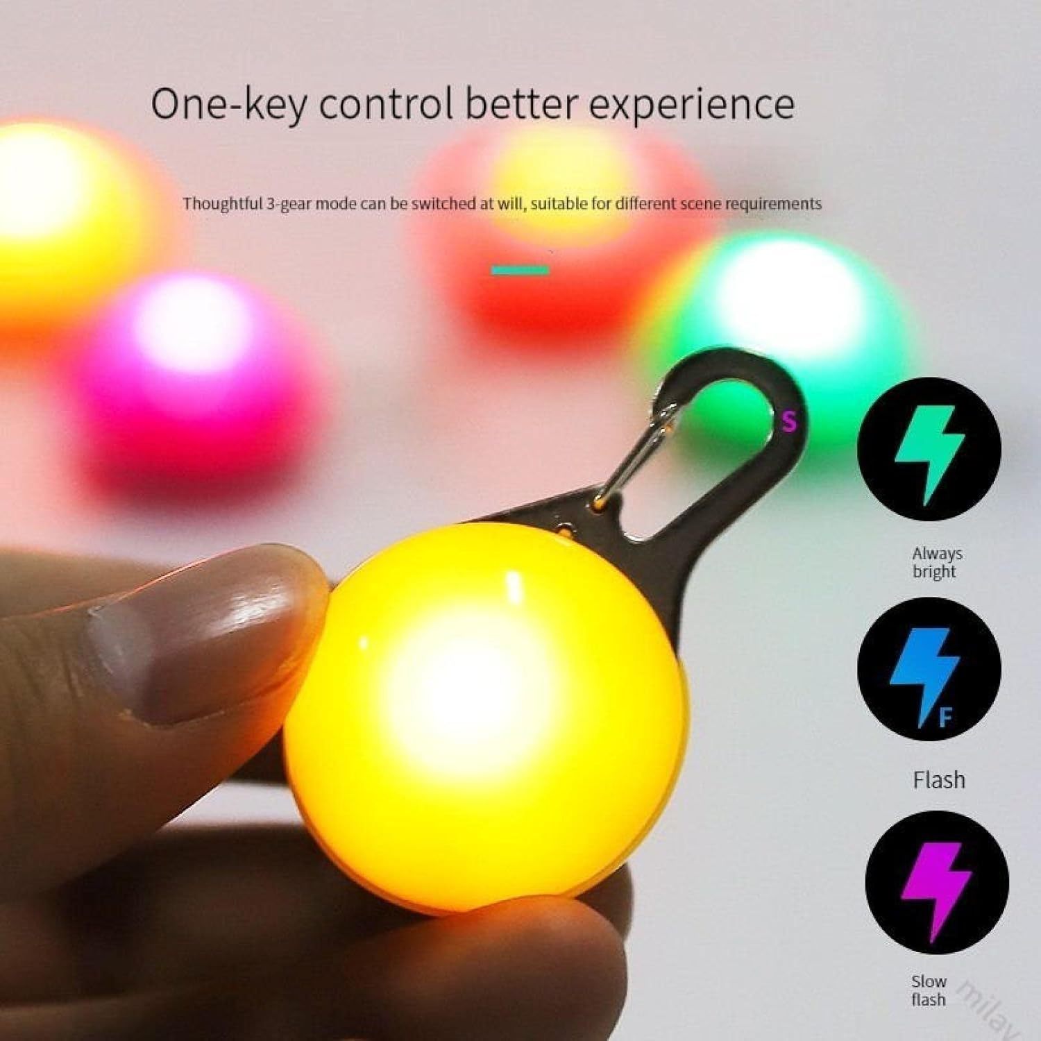 LED Luminous Pet Round Pendant Luminous Dog Tag Pet Charm Dog Flashing Tag Dog Collar Light, Suitable For Pets To Walk At Night - Xmaker