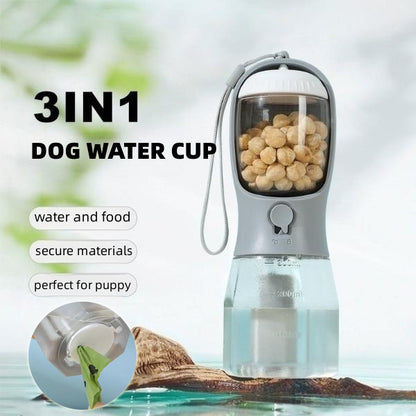 Dog Water Cup Drinking Food Garbage Bag Three-in-one Portable Small Multi-functional Pet Cups Pets Supplies - Xmaker