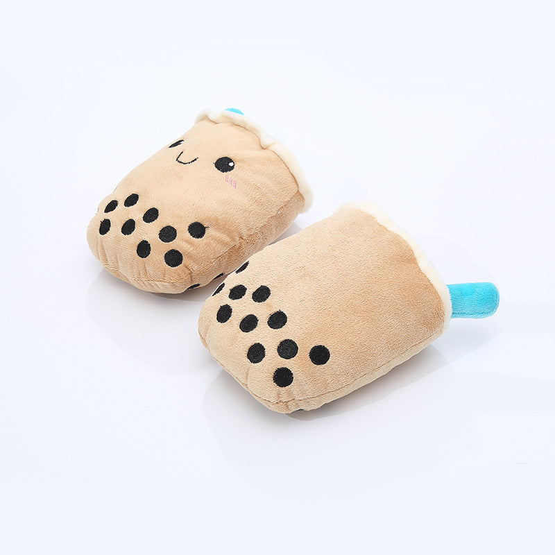 Dog Plush Toy Cute Milk Tea Shape Resistant To Biting Teeth - Xmaker