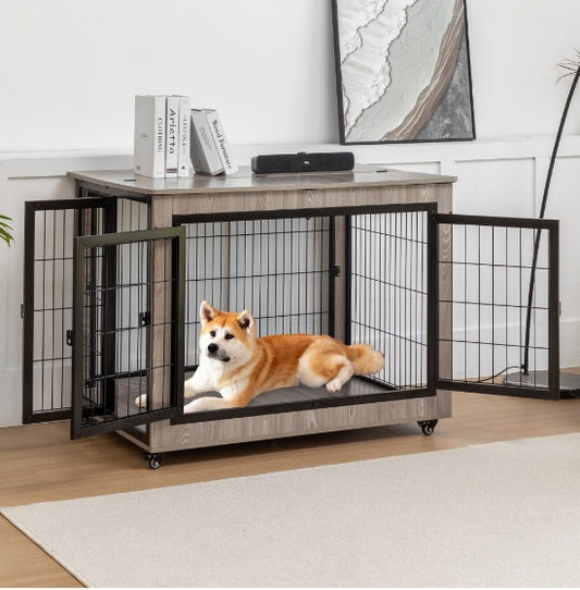 38in Dog Crate Furniture, Large Dog Kennel, - Xmaker