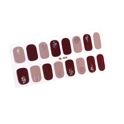 Bronzing Cat's Eye Letters Color Nail Polish Film Nail Stickers Full Stickers - Xmaker