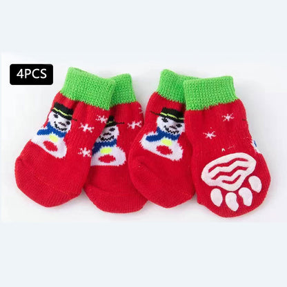 Christmas Pet Dog Socks Santa Claus Elk - Xmaker