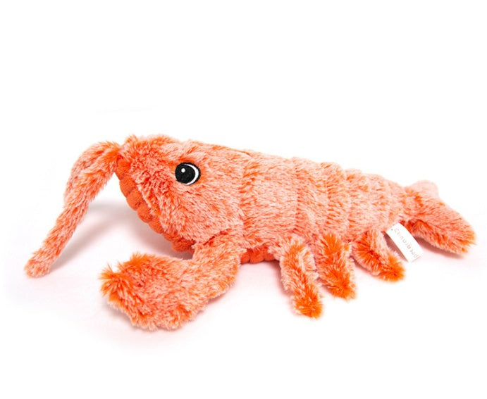 Pet Toys Electric Jumping Shrimp USB Charging Simulation Lobster Funny Cat Plush Pets Toy - Xmaker