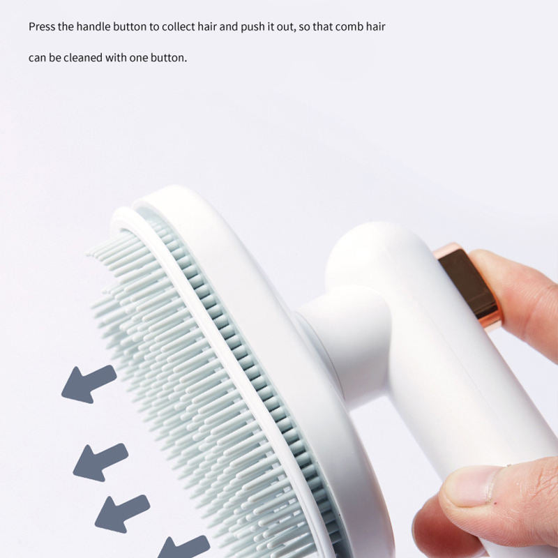 Pet Comb Cat Dog To Remove Floating Hair Pet Hair Brush Hair Removal Artifact Pet Grooming Brush Supplies Self Cleaning Comb Pet Products - Xmaker