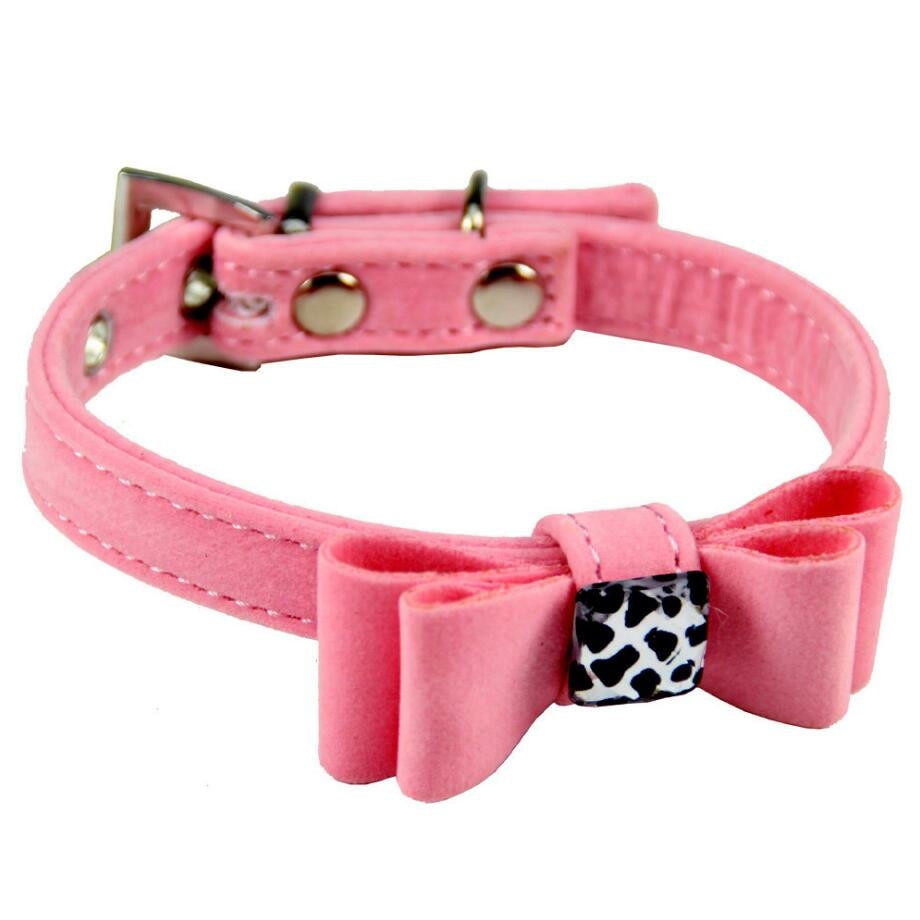 Dog collar made of flannelette with bow tie - Xmaker