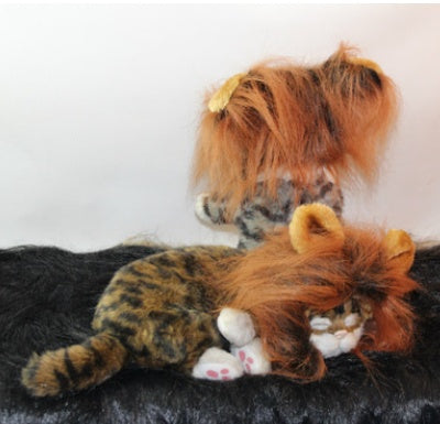 Funny Pet Hat For Small Dogs Cats Hat Emulation Lion Hair Mane Ears Head Cap Scarf Pet Halloween Festival Costume - Xmaker