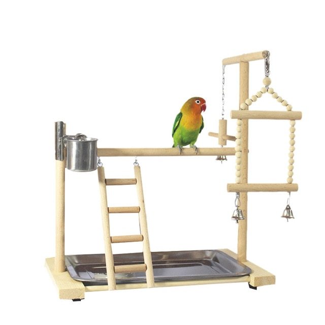 Wooden Small Cockatiel Floor Parrot Standing Stand - Xmaker