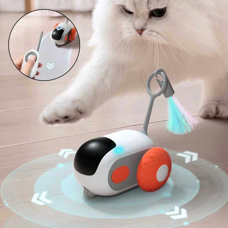 Remote Control Interactive Cat Car Toy USB Charging Chasing Automatic Self-moving Remote Smart Control Car Interactive Cat Toy Pet Products - Xmaker