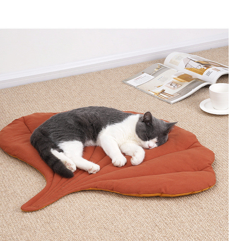 Leaf Shape Soft Dog Bed Mat Soft Crate Pad Machine Washable Mattress for Large Medium Small Dogs and Cats Kennel Pad - Xmaker