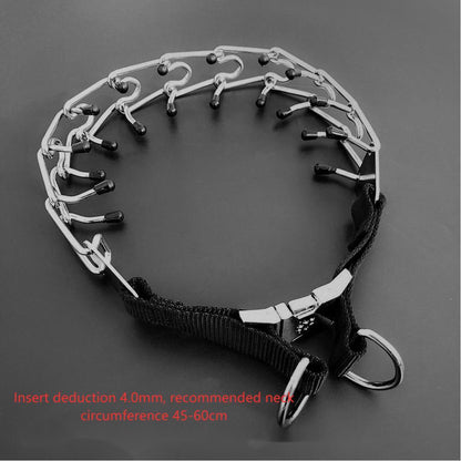 Chrome Plated  Pinch Dog Collar Proong Dogs Training Choke Chain Dog Training Necklace Rubber Tips Guardian - Xmaker