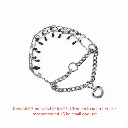 Chrome Plated  Pinch Dog Collar Proong Dogs Training Choke Chain Dog Training Necklace Rubber Tips Guardian - Xmaker