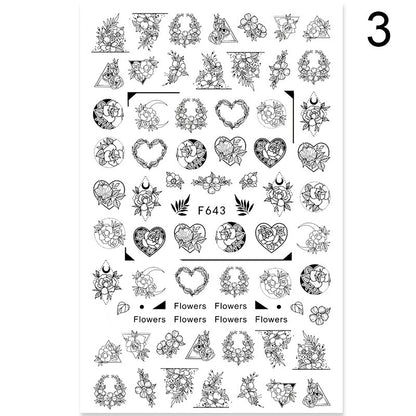 Summer Flowers and Love Adhesive Stickers Nail Art Stickers Nail Art Decals - Xmaker