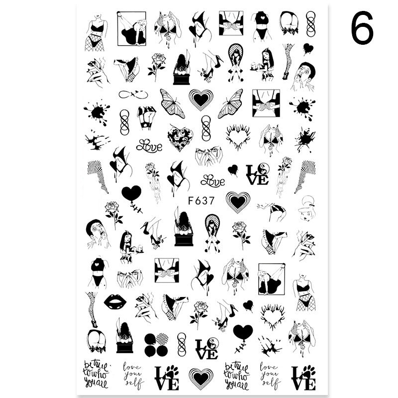 Summer Flowers and Love Adhesive Stickers Nail Art Stickers Nail Art Decals - Xmaker