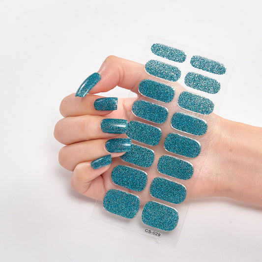 Scallion Powder Nail Stickers Solid Color Sequined Nail Stickers - Xmaker