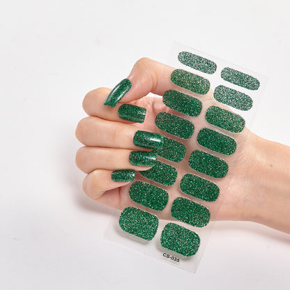 Scallion Powder Nail Stickers Solid Color Sequined Nail Stickers - Xmaker