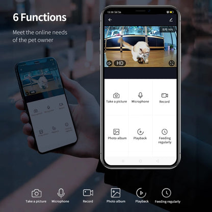 Pet Dog Cat Food Dispenser Bowl with Camera Wide Angle Automatic Pet Feeder Food Bowl APP Control Pet Accessories - Xmaker