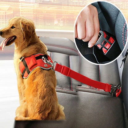 Adjustable Pet Cat Dog Car Seat Belt Pet Seat Vehicle Dog Harness Lead Clip Safety Lever Traction Dog Collars Dogs Accessoires Pets Products - Xmaker