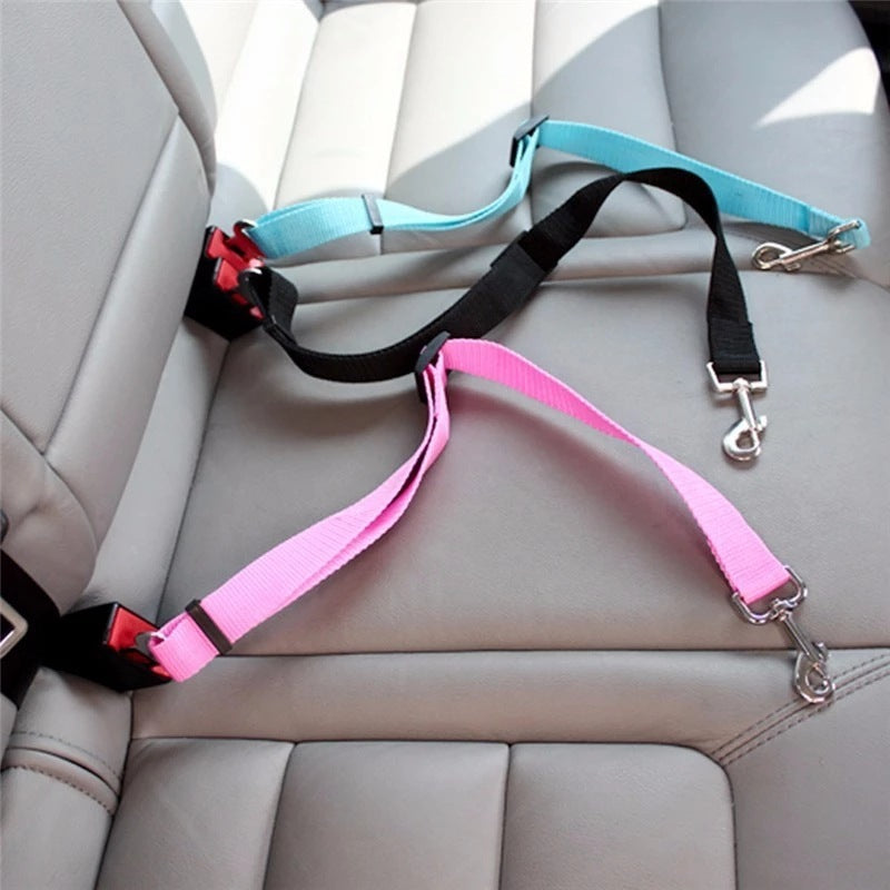 Adjustable Pet Cat Dog Car Seat Belt Pet Seat Vehicle Dog Harness Lead Clip Safety Lever Traction Dog Collars Dogs Accessoires Pets Products - Xmaker