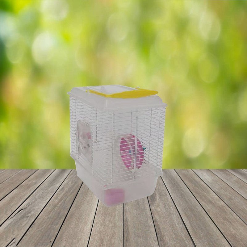 Portable Cage Single-Layer Villa Golden Silk Bear Hamster Cage Heightened Plastic Cover Transparent Crystal Small Garden Cage - Xmaker