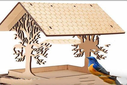 Wooden Home Garden Outdoor Bird Feeder Garden Pendant Decoration Feeder - Xmaker