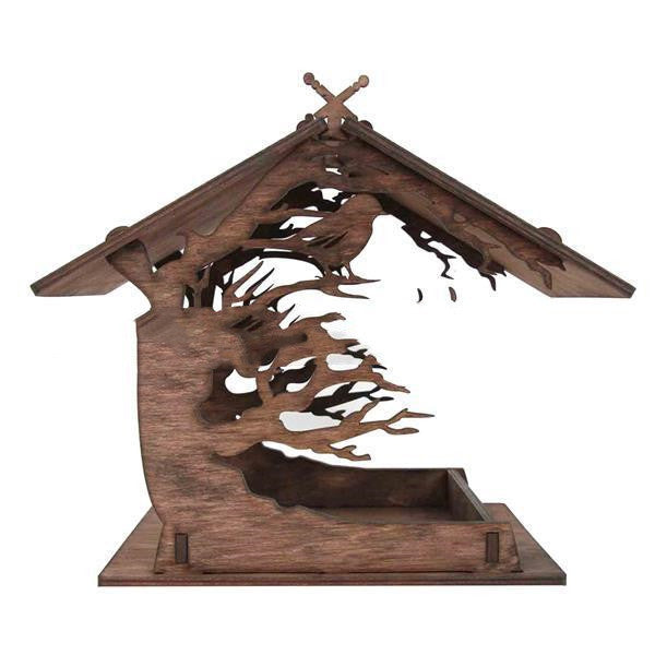 Wooden Home Garden Outdoor Bird Feeder Garden Pendant Decoration Feeder - Xmaker