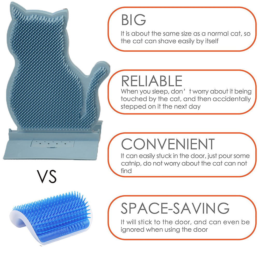 Cat Self Massage Brush Grooming Toy with Catnip Wall Corner Cat Self Groomer Shed Hair Removal Comb Cat Itching Brush Massage - Xmaker