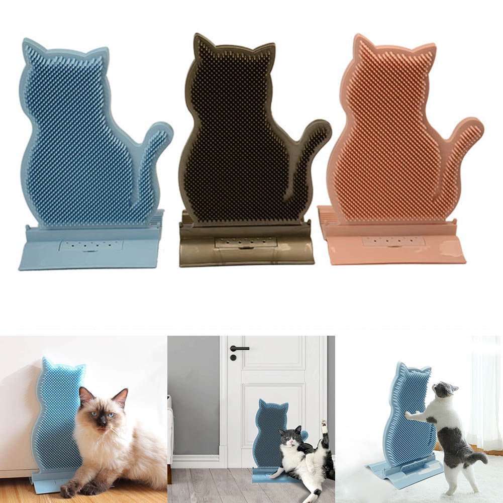 Cat Self Massage Brush Grooming Toy with Catnip Wall Corner Cat Self Groomer Shed Hair Removal Comb Cat Itching Brush Massage - Xmaker