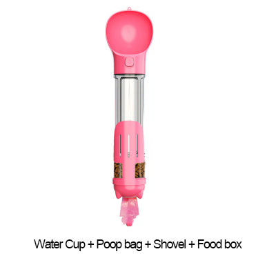 Portable Cat Dog Water Bottle Food Feeder Drinker Poop Dispenser 3 In 1 Leak-proof Multifunctional Dog Water Bottle - Xmaker