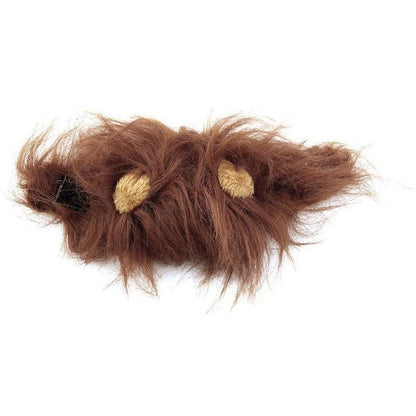 Funny Pet Hat For Small Dogs Cats Hat Emulation Lion Hair Mane Ears Head Cap Scarf Pet Halloween Festival Costume - Xmaker