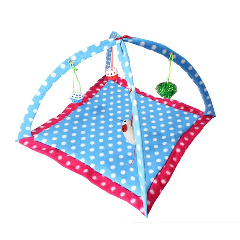 Cartoon Cat Play Tent Multifunctional Cat Hammocks Kitten Sleep Bed Foldable Cat Mat with Balls Cat Play House Toy - Xmaker