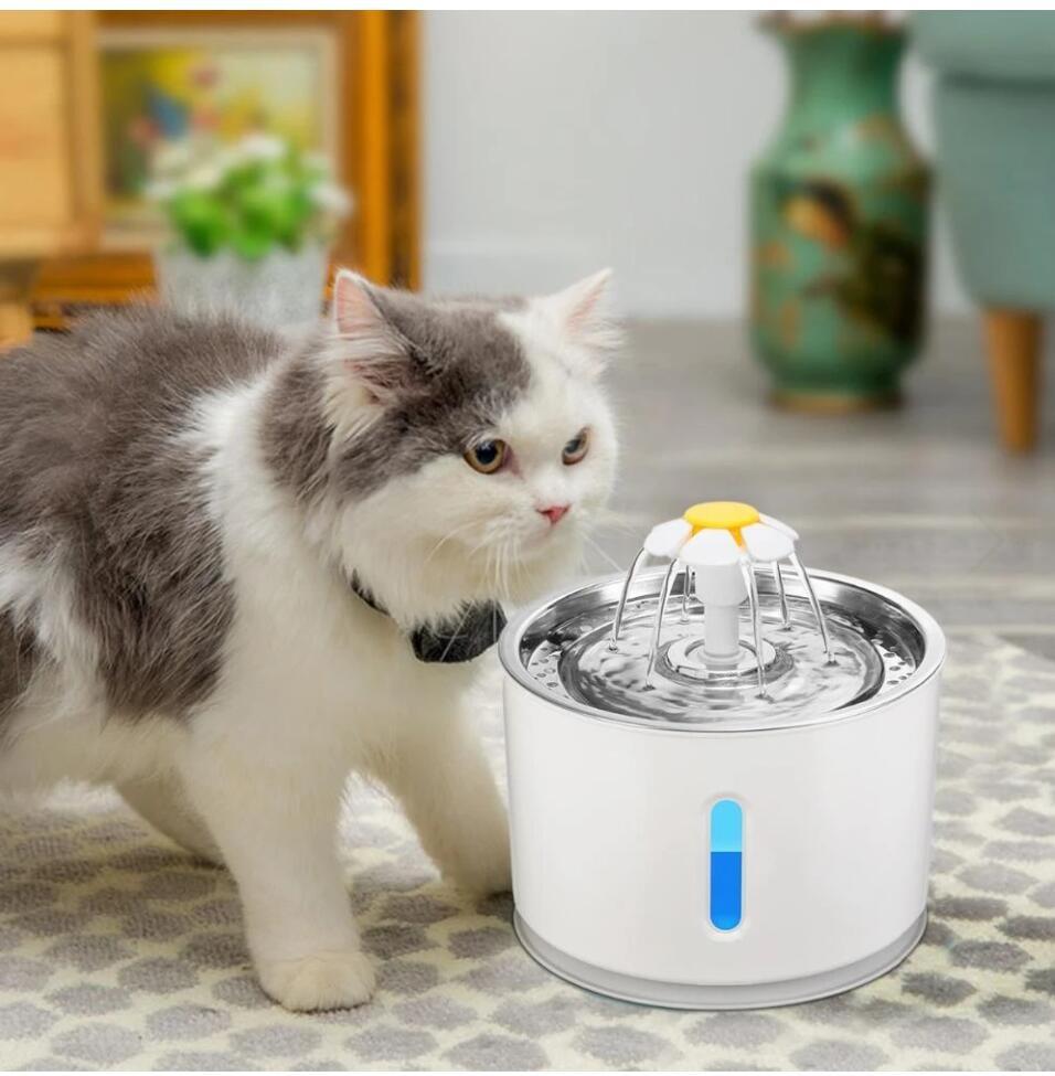 Automatic Pet Cat Water Fountain With LED Lighting USB Dogs Cats Mute Drinker Feeder Bowl Drinking Dispenser - Xmaker