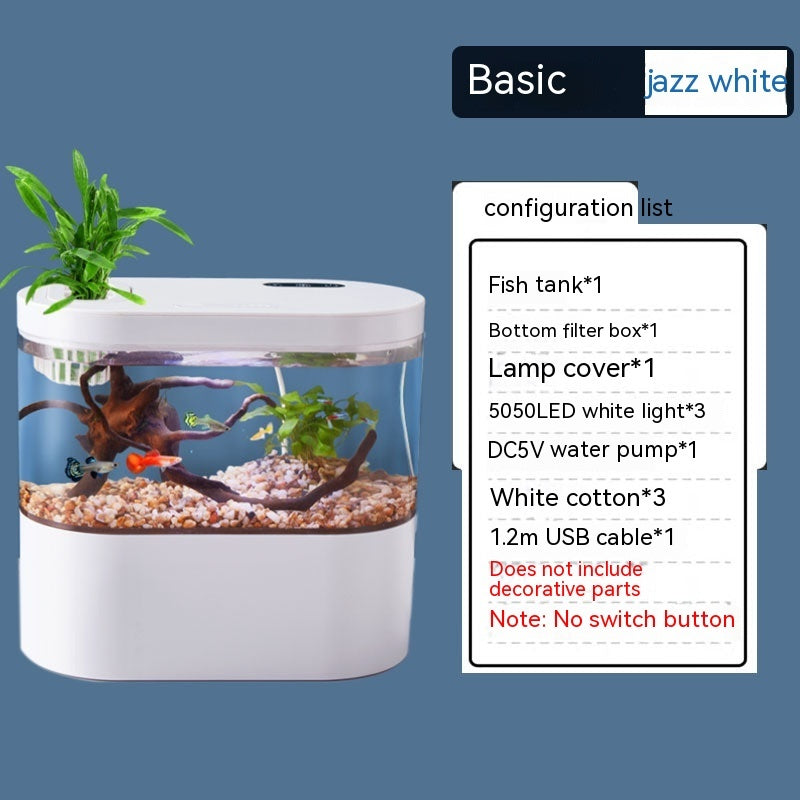 Aquarium Ecological Landscape Desktop Self-circulation Mini Small Change Water Household Fish Tank - Xmaker