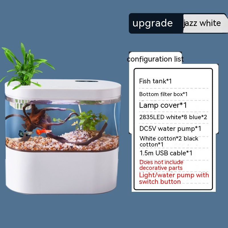 Aquarium Ecological Landscape Desktop Self-circulation Mini Small Change Water Household Fish Tank - Xmaker