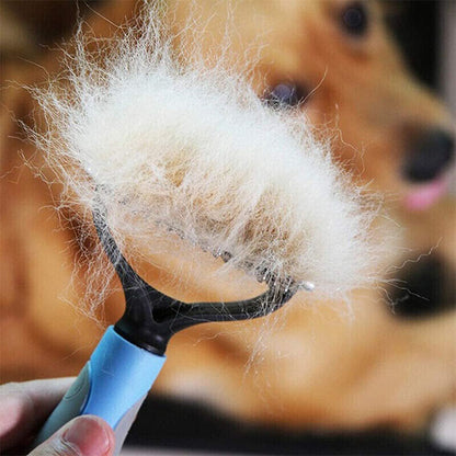 Pets Deshedding Tool Rake Comb Fur Remover Reduce 2-Side Pets Grooming Brush Double Sided Undercoat Rake Hair Removal Comb - Xmaker