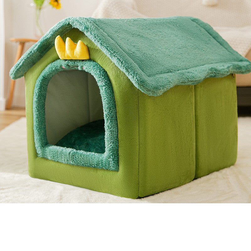 Foldable Dog House Pet Cat Bed Winter Dog Villa Sleep Kennel Removable Nest Warm Enclosed Cave Sofa Pets Supplies - Xmaker