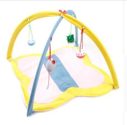 Cartoon Cat Play Tent Multifunctional Cat Hammocks Kitten Sleep Bed Foldable Cat Mat with Balls Cat Play House Toy - Xmaker