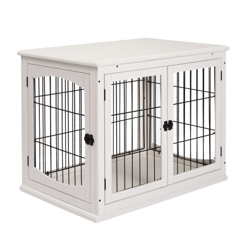 Small Kennel End Table With Two Open Sides And Lockable Door - Xmaker