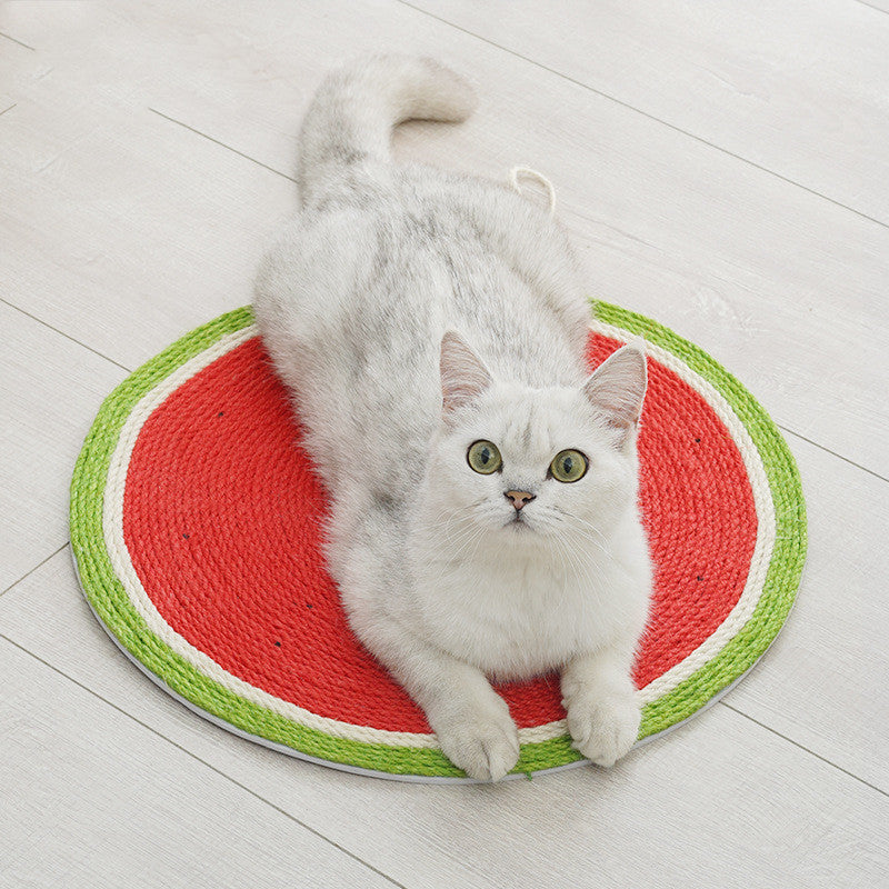 Cat Supplies Watermelon Cat Linen Mat Cat Daily Necessities Sisal Cat Claw Board - Xmaker