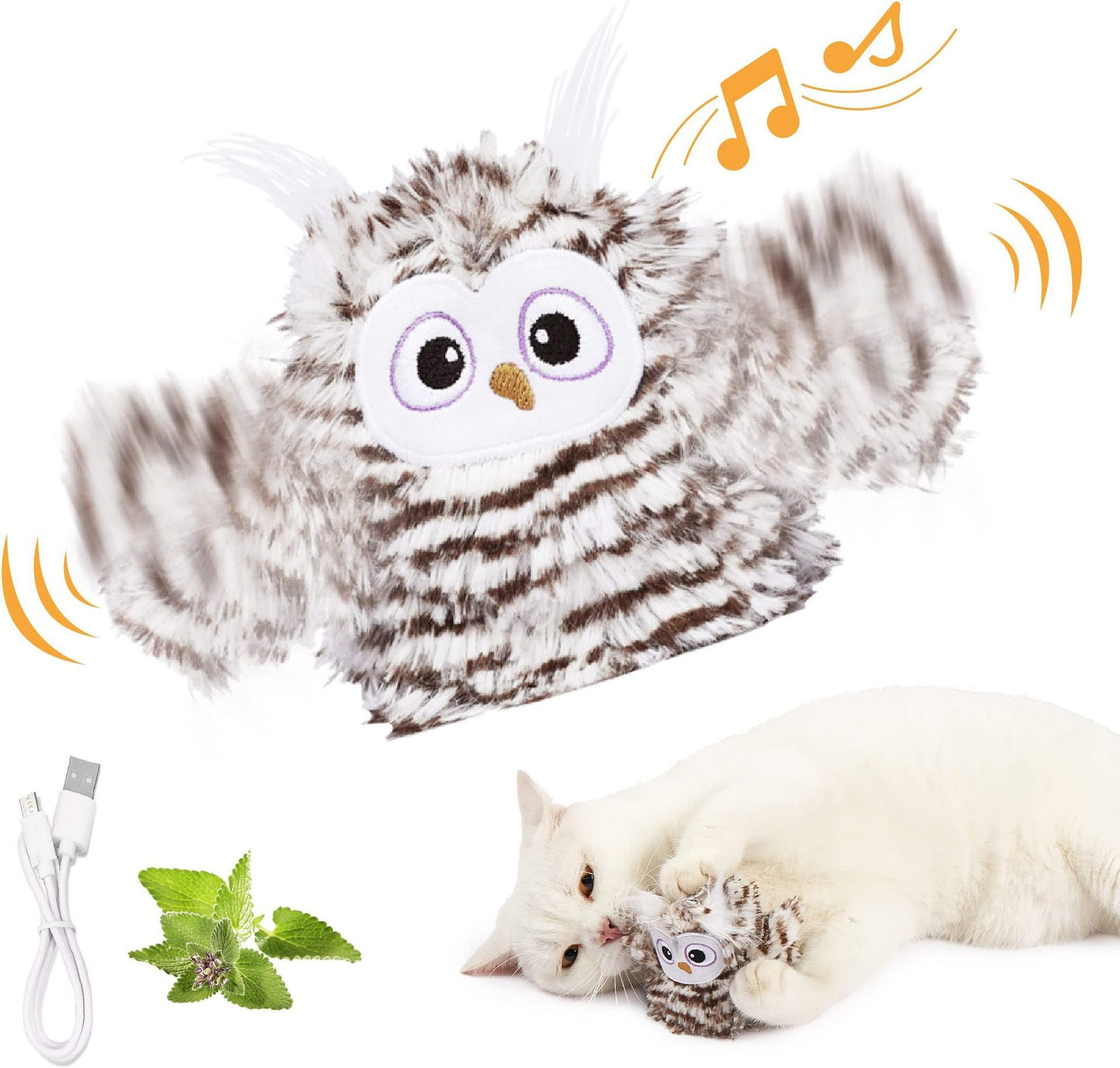 Interactive Cat Plush Toys For Indoor Cats Automatic Flapping Bird Cat Toy USB Rechargeable Electronic Pet Enrichment Toys - Xmaker