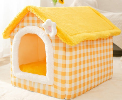 Foldable Dog House Pet Cat Bed Winter Dog Villa Sleep Kennel Removable Nest Warm Enclosed Cave Sofa Pets Supplies - Xmaker