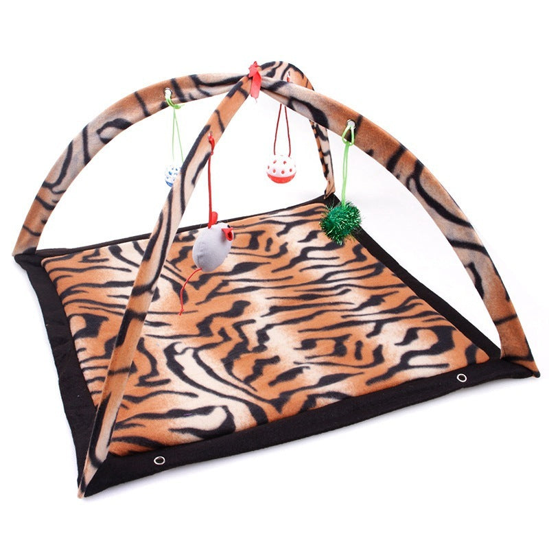 Cartoon Cat Play Tent Multifunctional Cat Hammocks Kitten Sleep Bed Foldable Cat Mat with Balls Cat Play House Toy - Xmaker