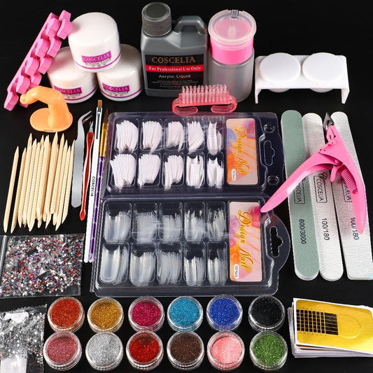 Nail Kit Acrylic Power and Liquid Set Nail Decorations Tool set