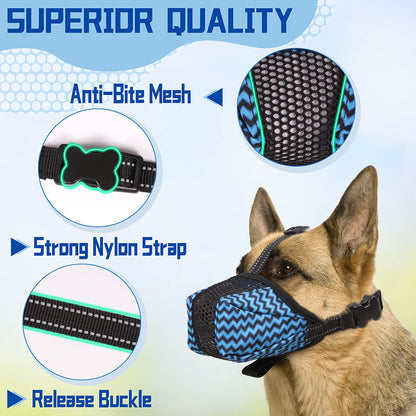 Dog Muzzle Air Mesh Breathable Muzzle For Medium Large Sized Dogs To Anti  Prevent Biting Barking Chewing Soft Basket Muzzle For German Shepherd Dog With Reflective  Adjustable Strap - Xmaker