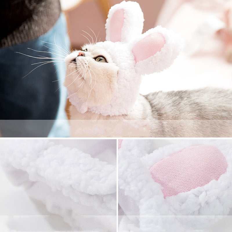 Funny Pet Dog Cat Cap New Year Party Cosplay Costume Warm Rabbit Hat - Xmaker