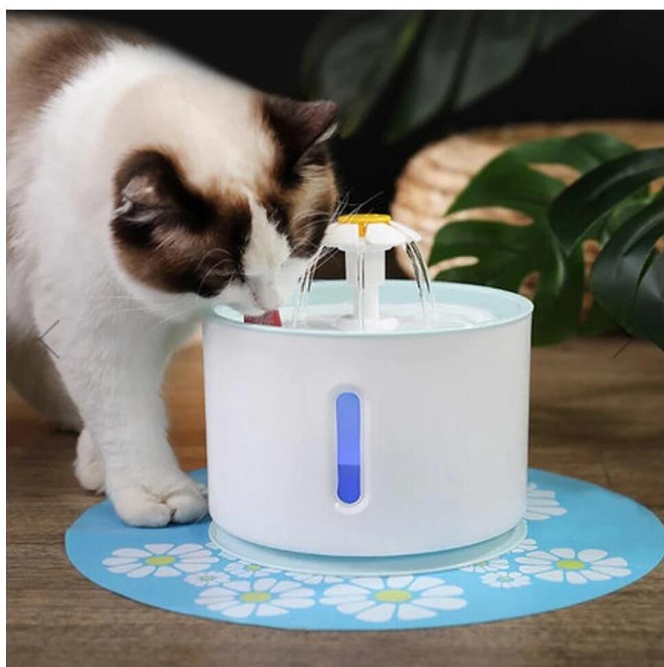 Automatic Pet Cat Water Fountain With LED Lighting USB Dogs Cats Mute Drinker Feeder Bowl Drinking Dispenser - Xmaker