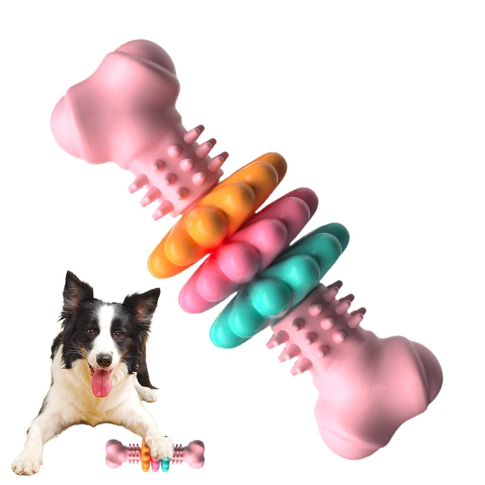 Dog Chew Toy Dog Bone Type  Dogs Teeth Cleaning Toys Indestructible TPR Bone Chewing Bite Resistant Teething Toys  Pet Products - Xmaker